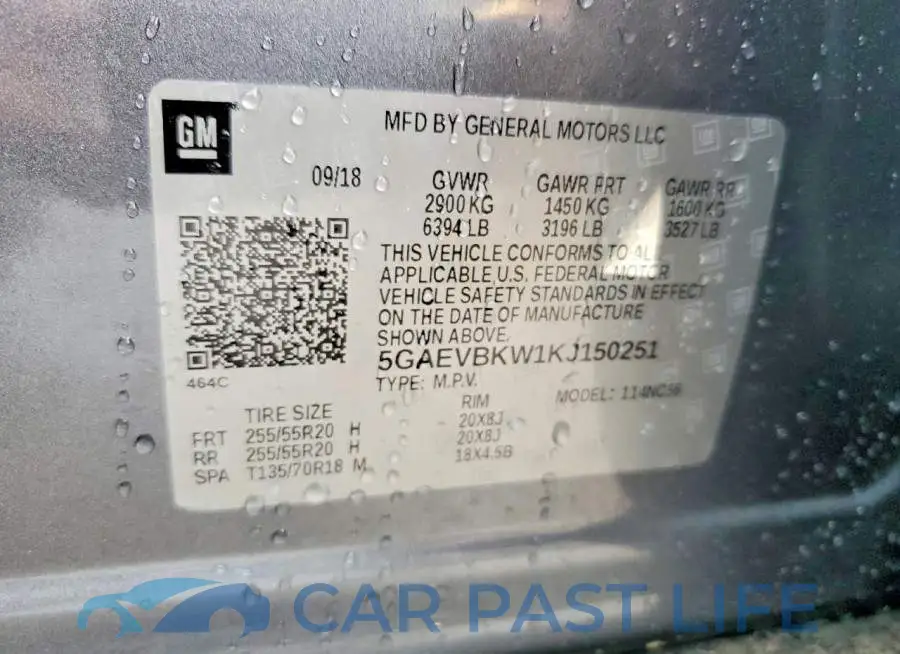5GAEVBKW1KJ150251# 13