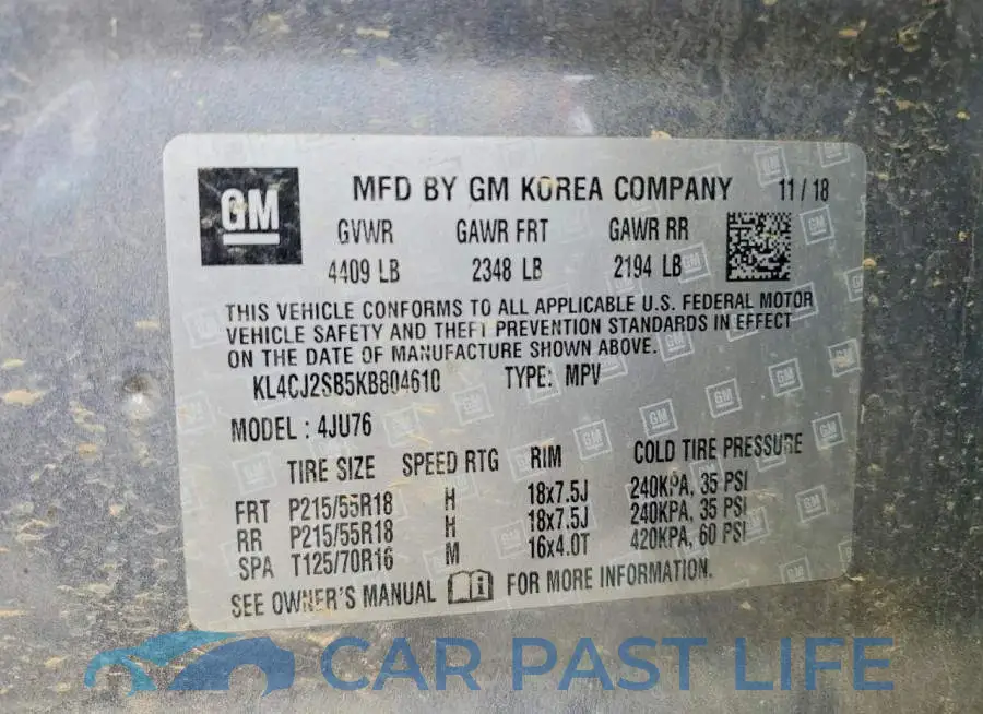KL4CJ2SB5KB804610# 14