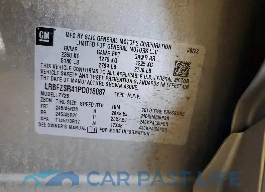 LRBFZSR41PD018087# 13