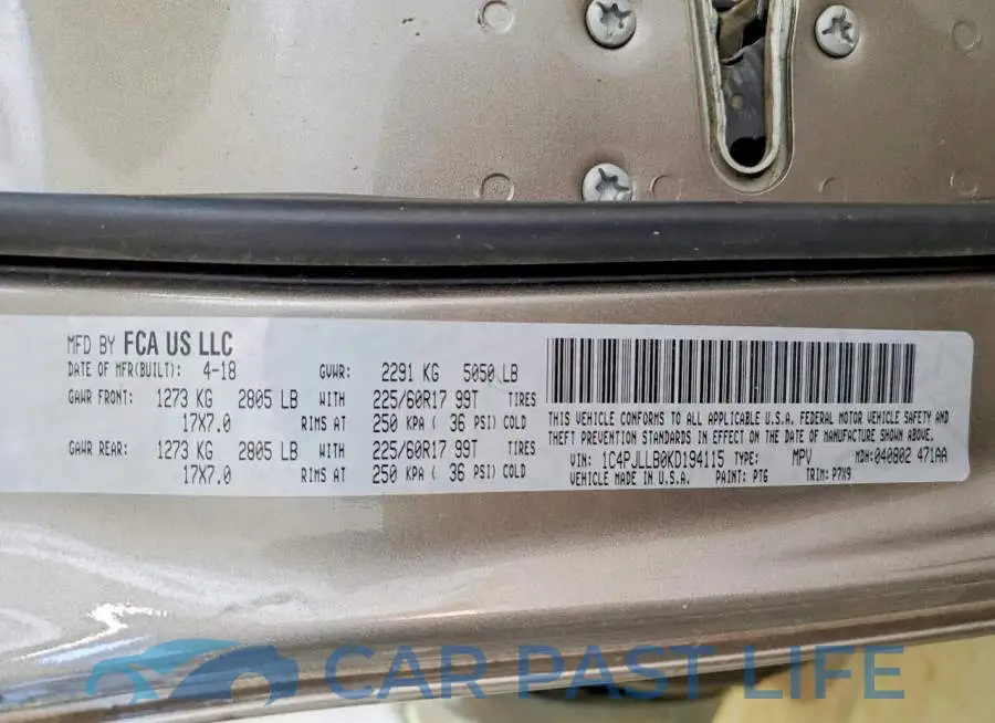 1C4PJLLB0KD194115# 13