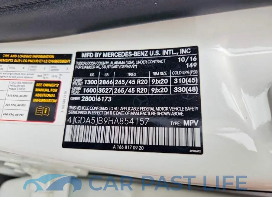 4JGDA5JB9HA854157# 12