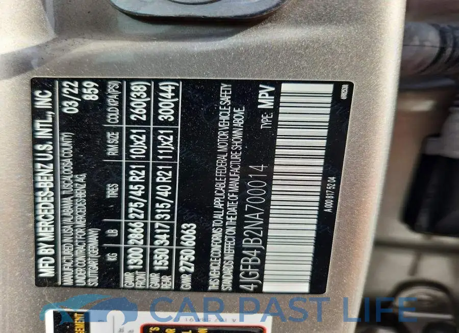 4JGFB4JB2NA700014# 14