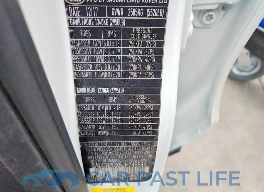 SALCR2RX5JH748849# 12