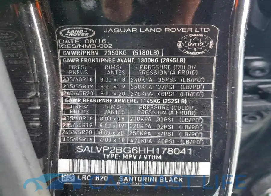 SALVP2BG6HH178041# 13