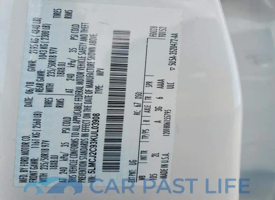 5LMCJ2C93KUL03908# 12