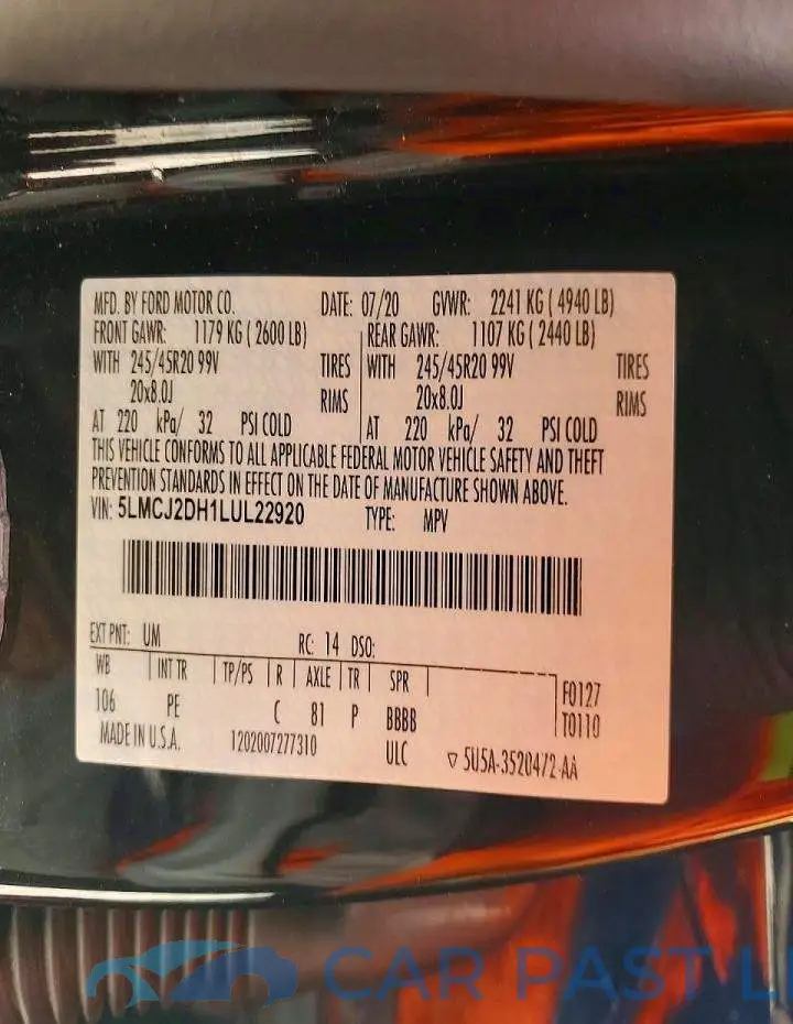 5LMCJ2DH1LUL22920# 13