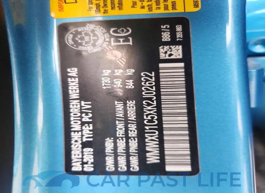 WMWXU1C5XK2J02622# 13