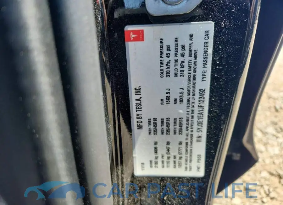 5YJ3E1EA1JF123492# 12