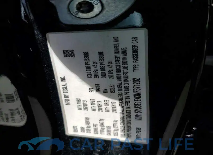 5YJ3E1EA3NF371202# 12