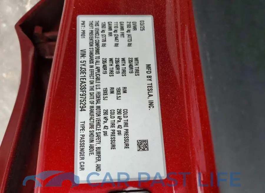 5YJ3E1EA3SF975294# 13
