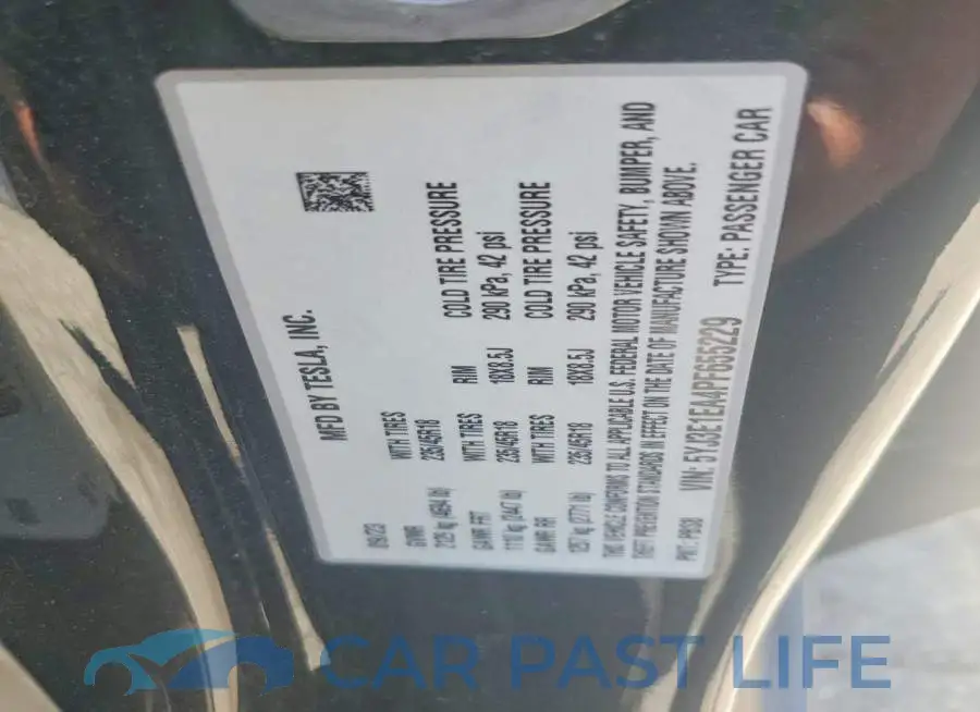 5YJ3E1EA4PF655229# 12