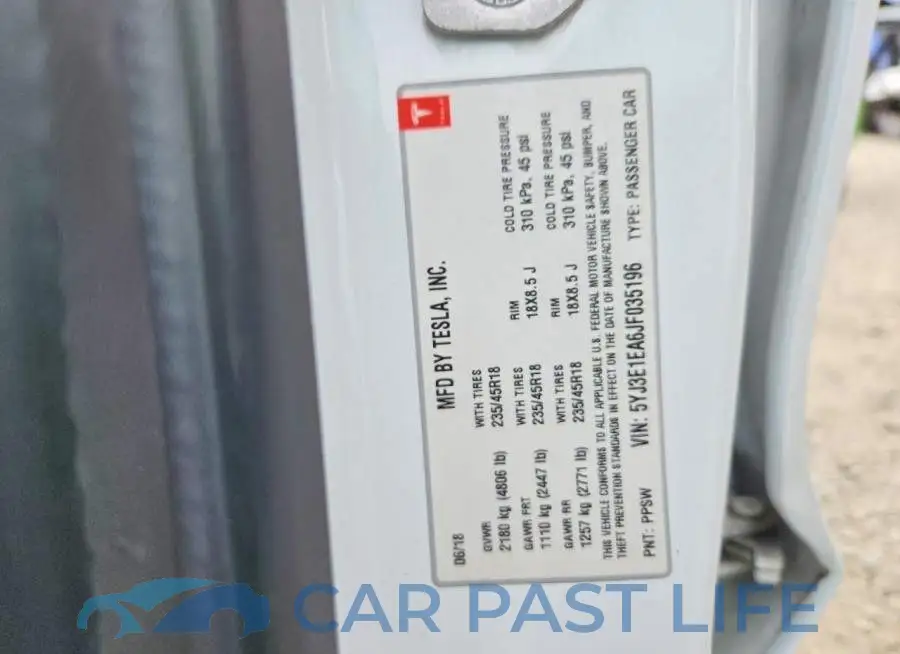 5YJ3E1EA6JF035196# 12