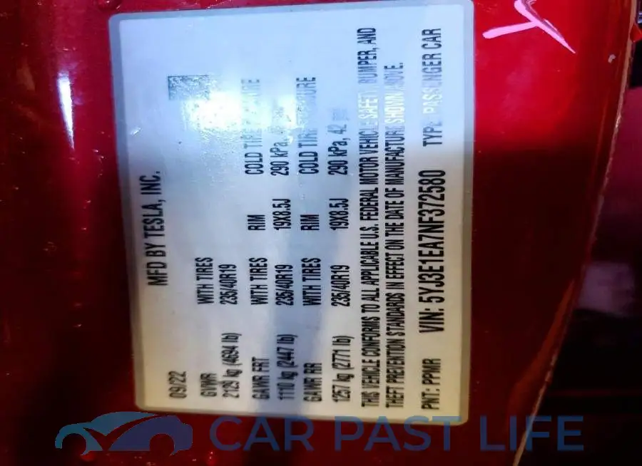 5YJ3E1EA7NF372580# 12