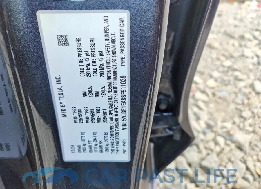 5YJ3E1EA8SF911039# 12
