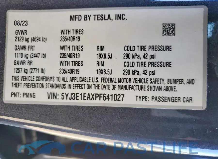 5YJ3E1EAXPF641027# 12