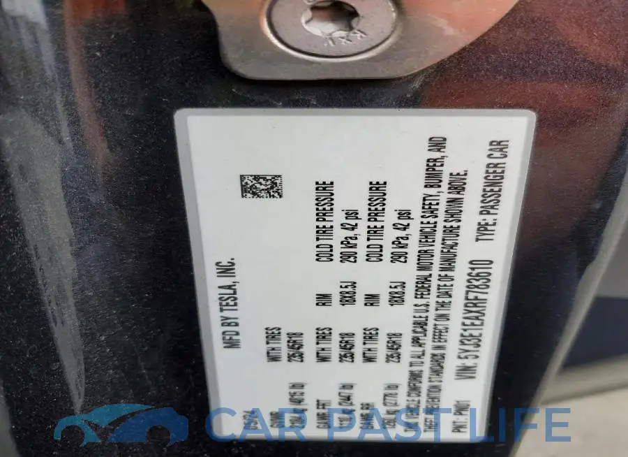 5YJ3E1EAXRF783610# 12