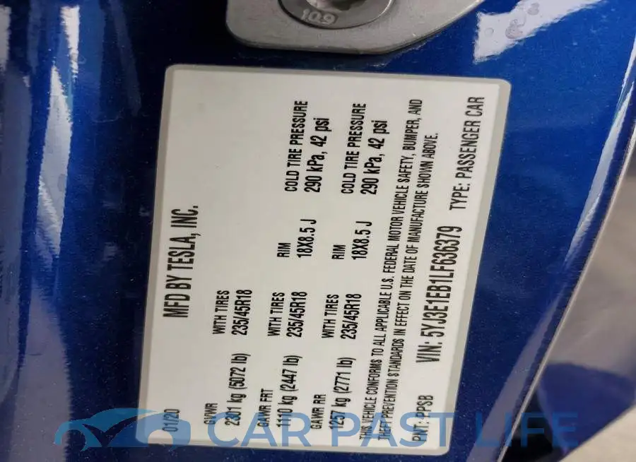 5YJ3E1EB1LF636379# 12