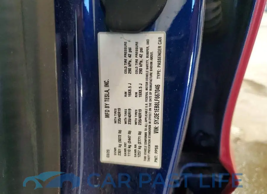 5YJ3E1EB8LF667046# 13