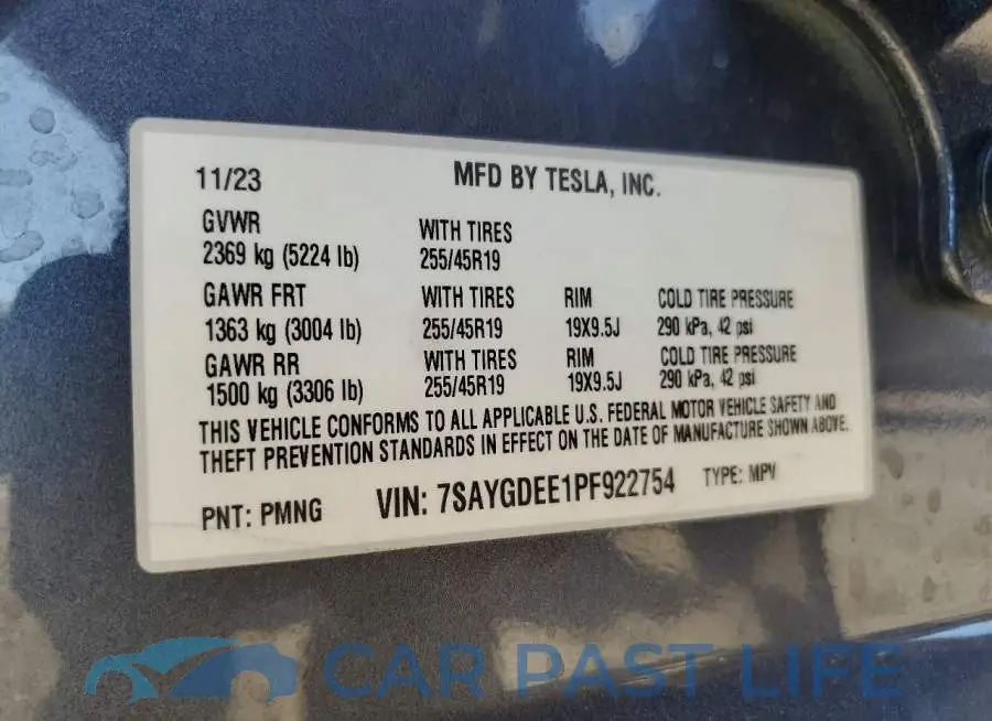 7SAYGDEE1PF922754# 14