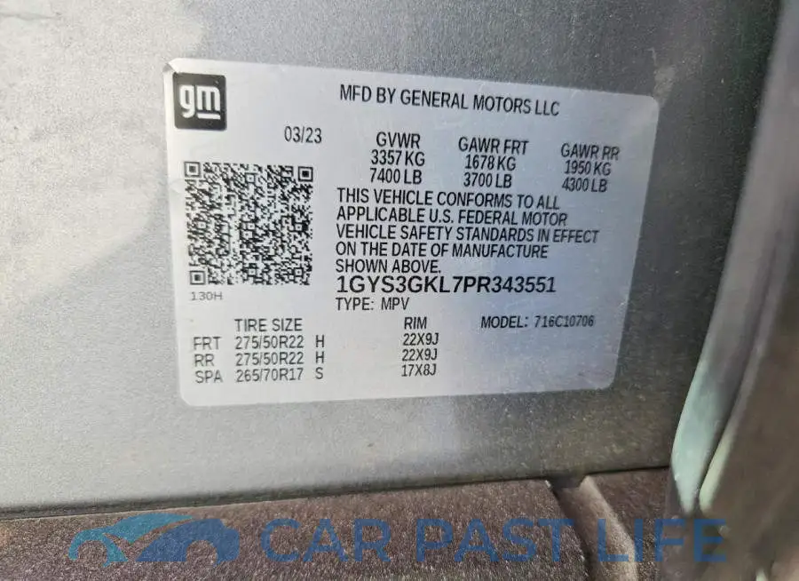 1GYS3GKL7PR343551# 13