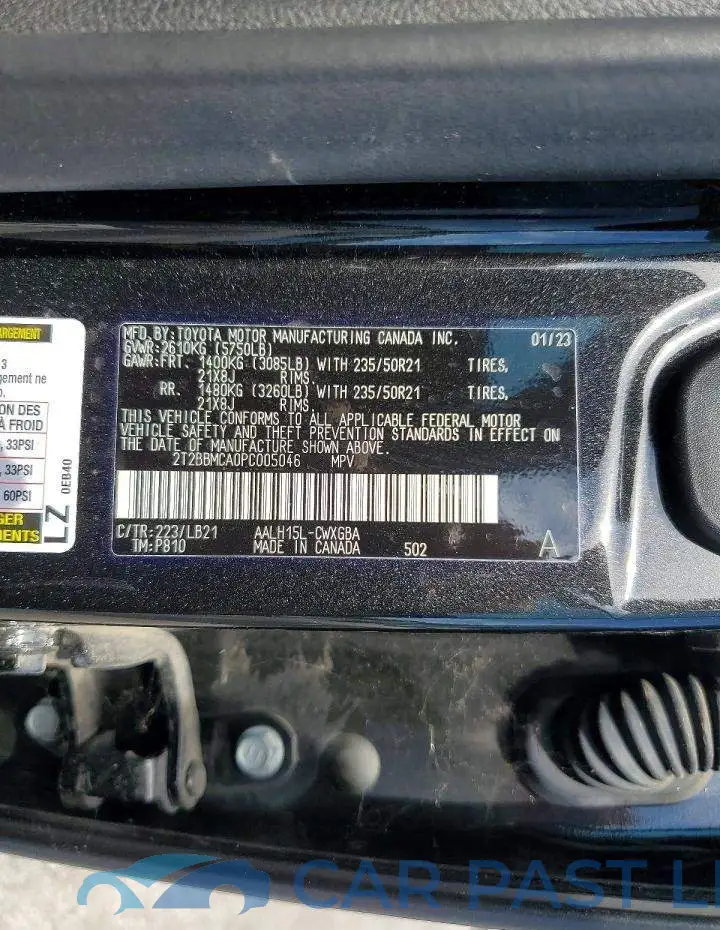 2T2BBMCA0PC005046# 13