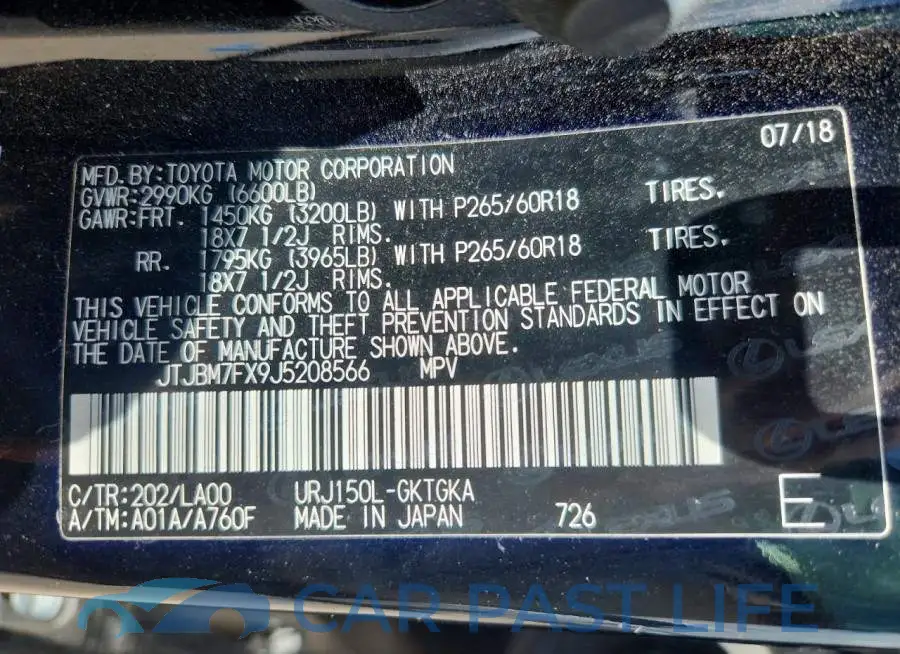 JTJBM7FX9J5208566# 14