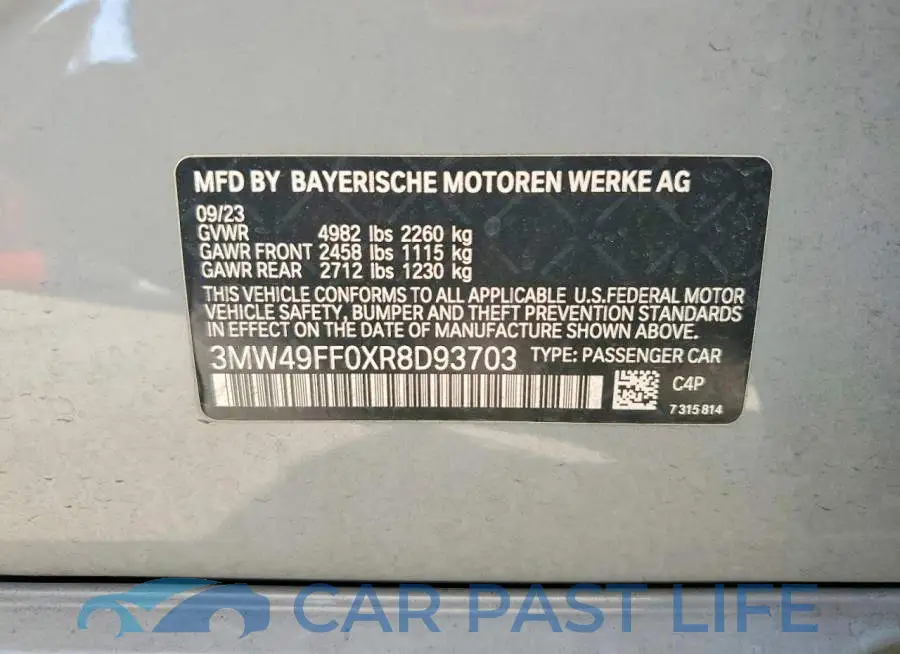 3MW49FF0XR8D93703# 12