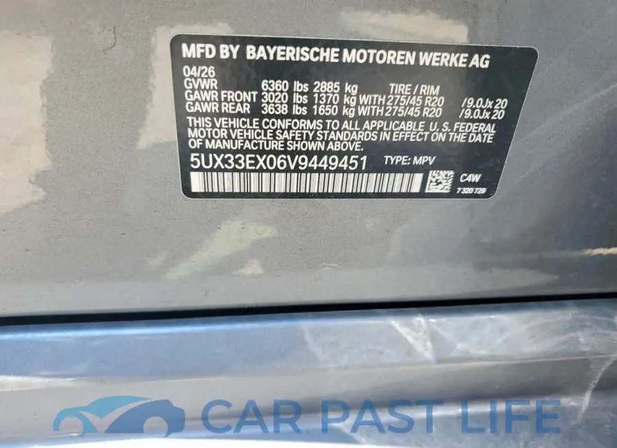 5UX33EX06V9449451# 13