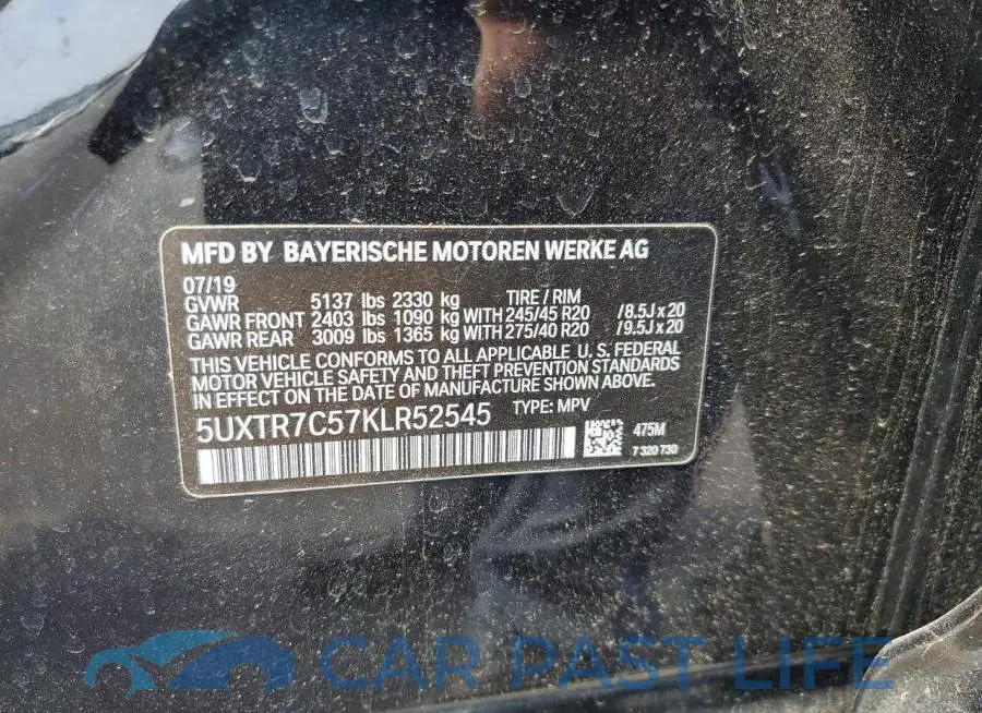 5UXTR7C57KLR52545# 13