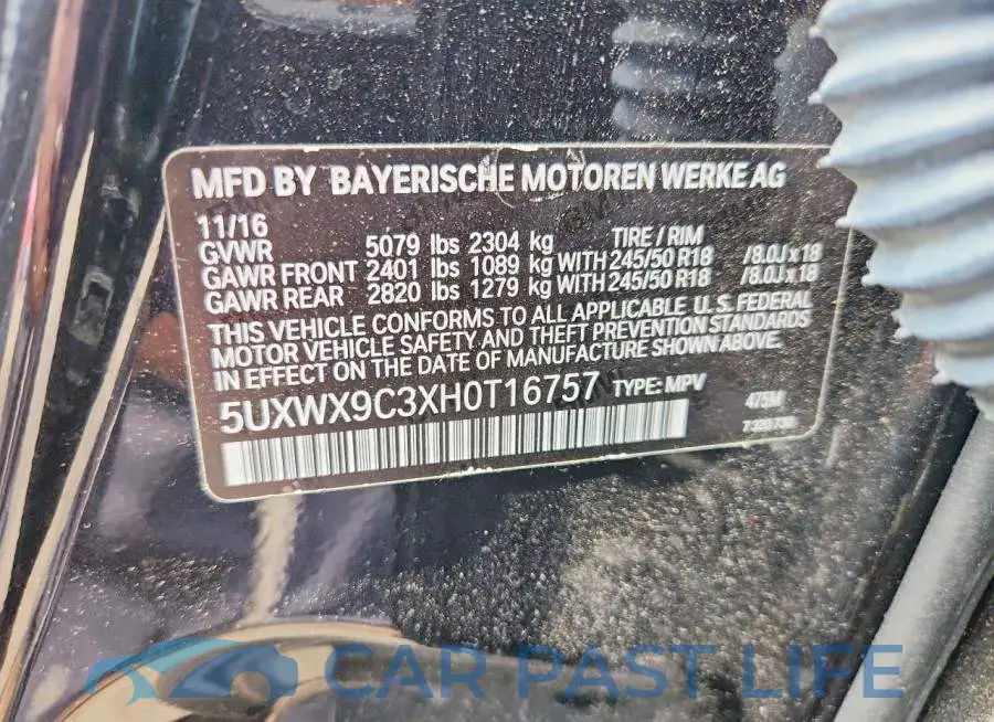 5UXWX9C3XH0T16757# 13