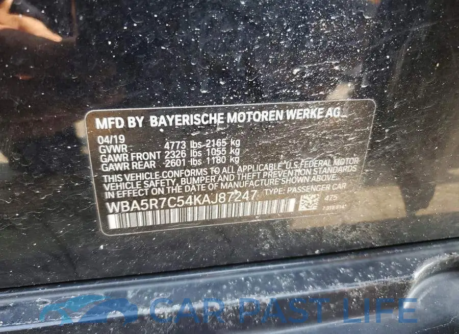 WBA5R7C54KAJ87247# 12