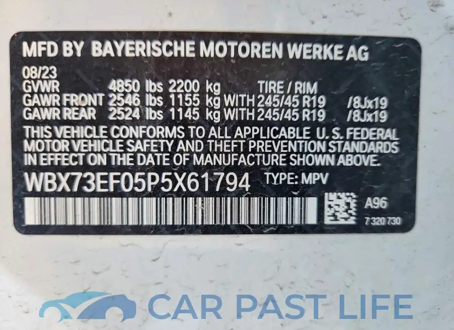 WBX73EF05P5X61794# 12
