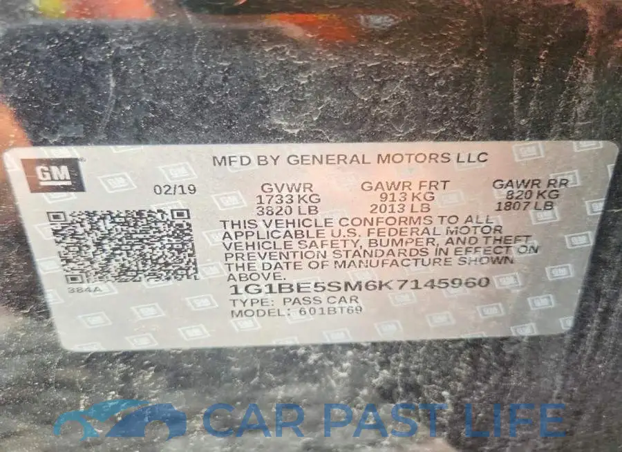 1G1BE5SM6K7145960# 12