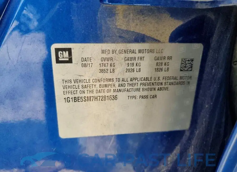 1G1BE5SM7H7281636# 12