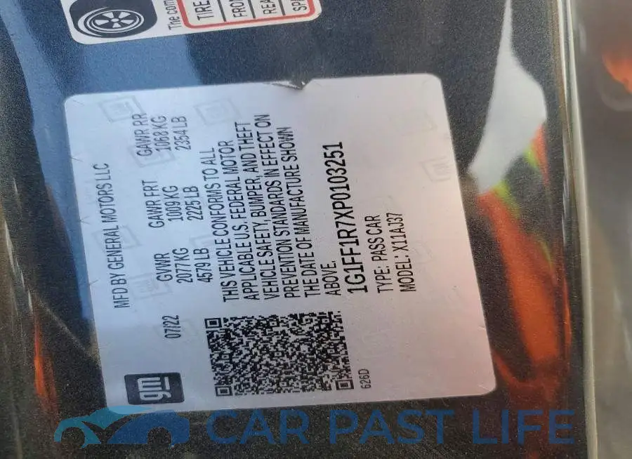 1G1FF1R7XP0103251# 12