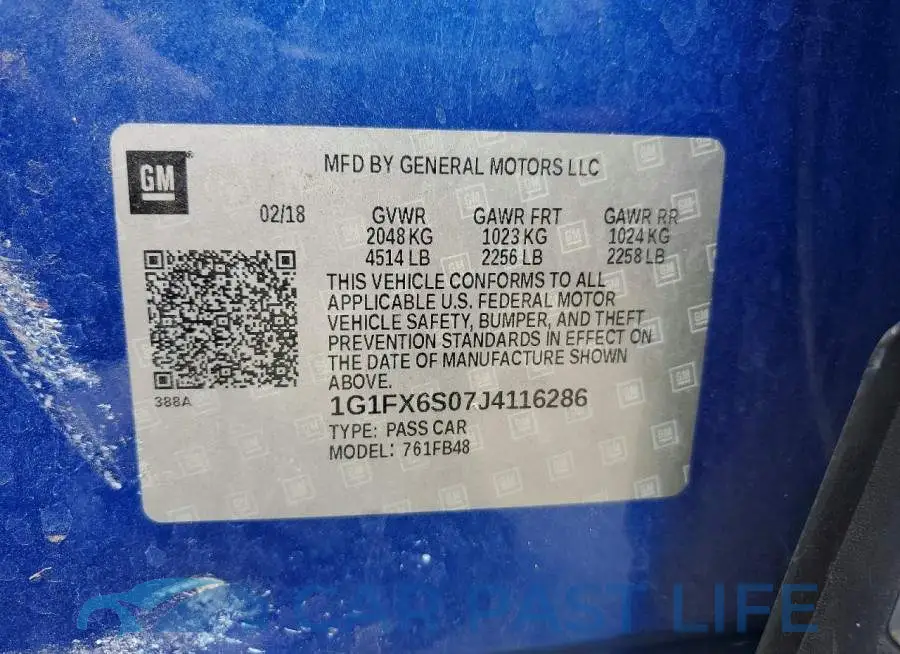 1G1FX6S07J4116286# 14