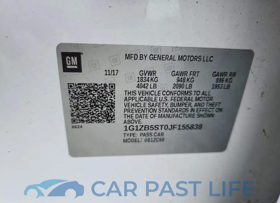 1G1ZB5ST0JF155838# 12