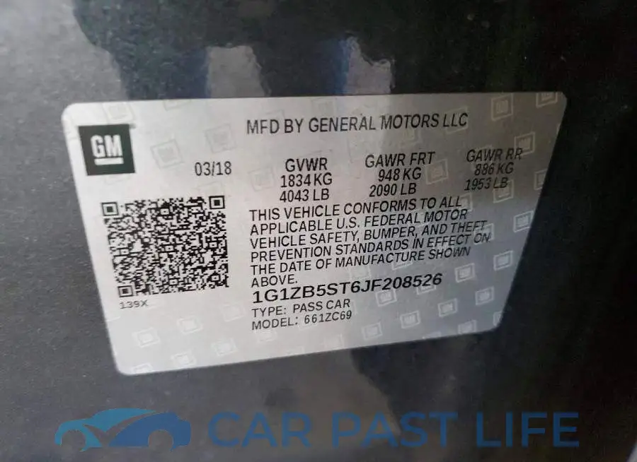 1G1ZB5ST6JF208526# 13