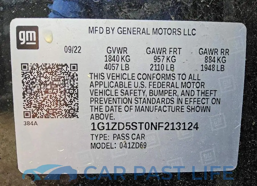 1G1ZD5ST0NF213124# 8