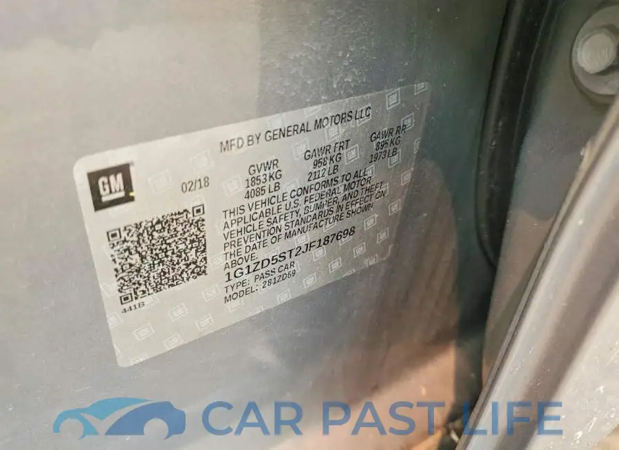 1G1ZD5ST2JF187698# 12