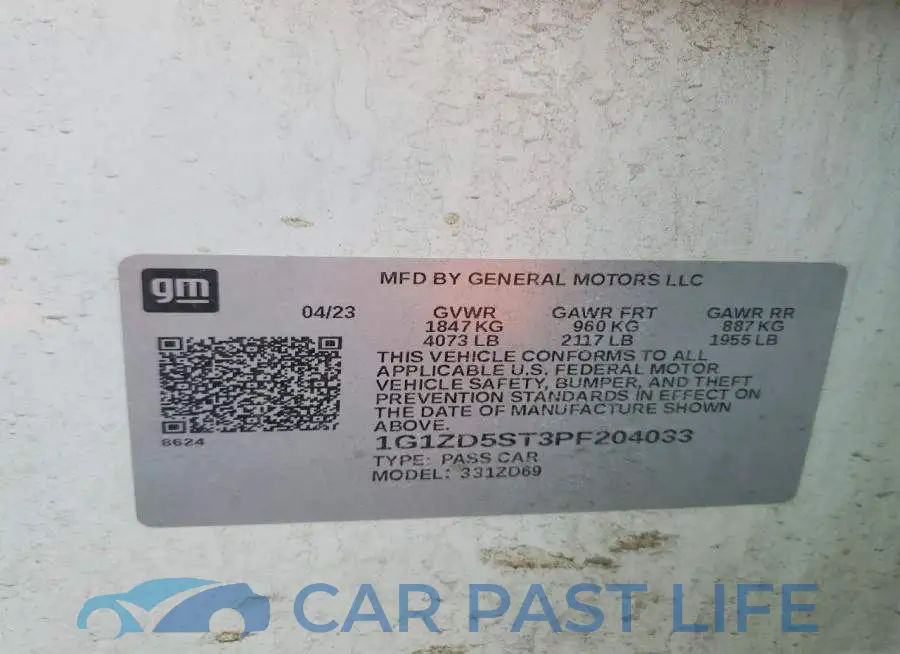 1G1ZD5ST3PF204033# 12