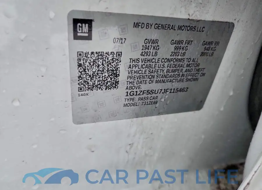 1G1ZF5SU7JF115463# 12