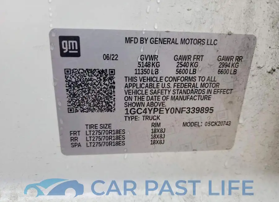 1GC4YPEY0NF339895# 13