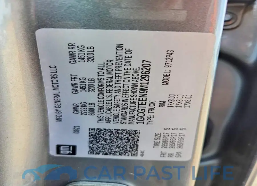 1GCGTEEN9M1296207# 12