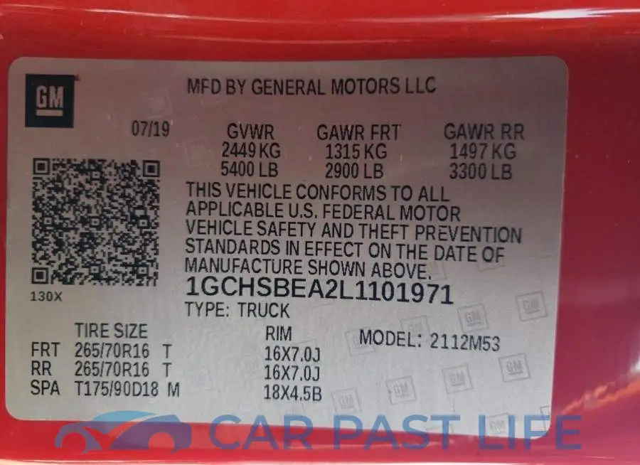 1GCHSBEA2L1101971# 12