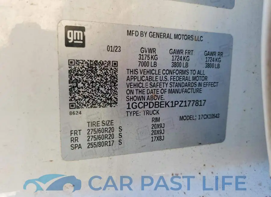 1GCPDBEK1PZ177817# 12