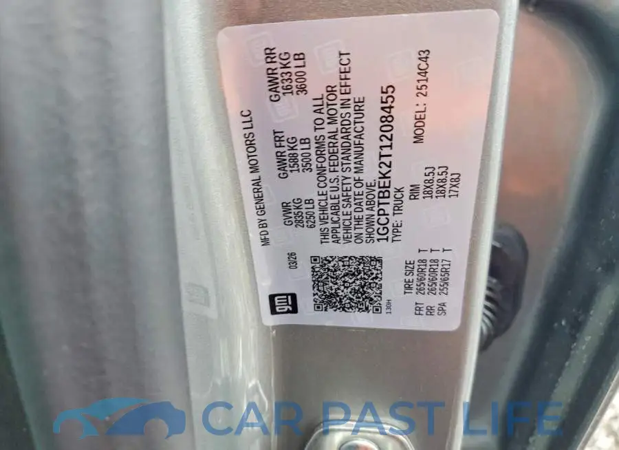 1GCPTBEK2T1208455# 13