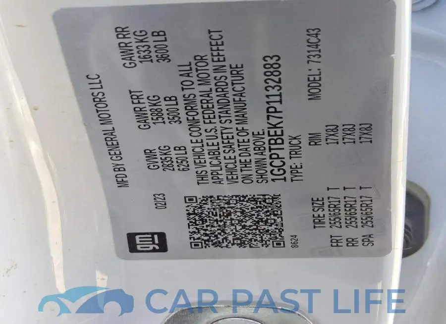 1GCPTBEK7P1132883# 12