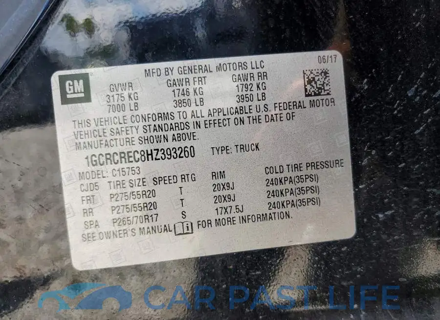 1GCRCREC8HZ393260# 12