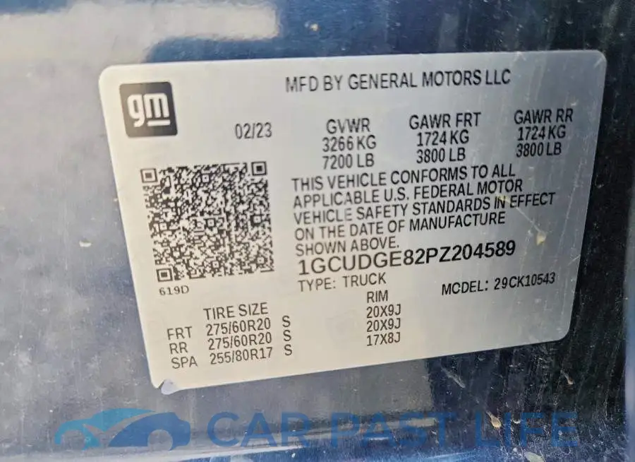 1GCUDGE82PZ204589# 12